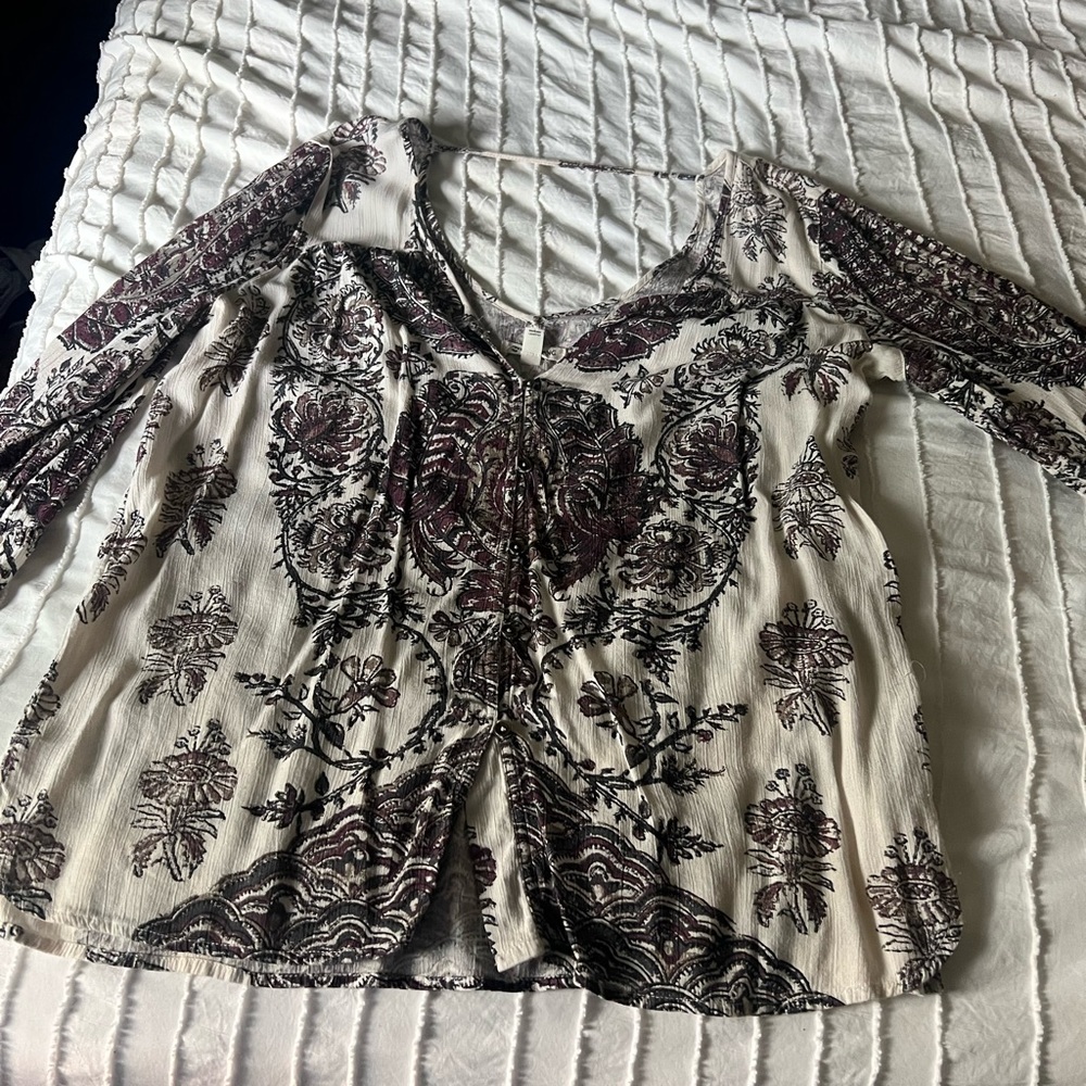 Billabong Paisley print long sleeve top